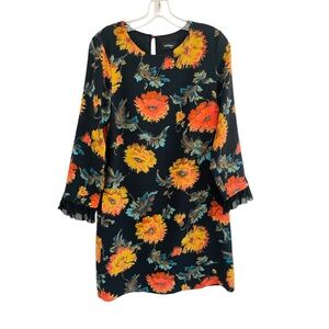 Otto D'Ame Dress Size 4 Floral Black Shift Anthropologie